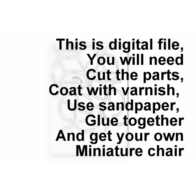 Miniature shield chair with 3 legs digital vector file