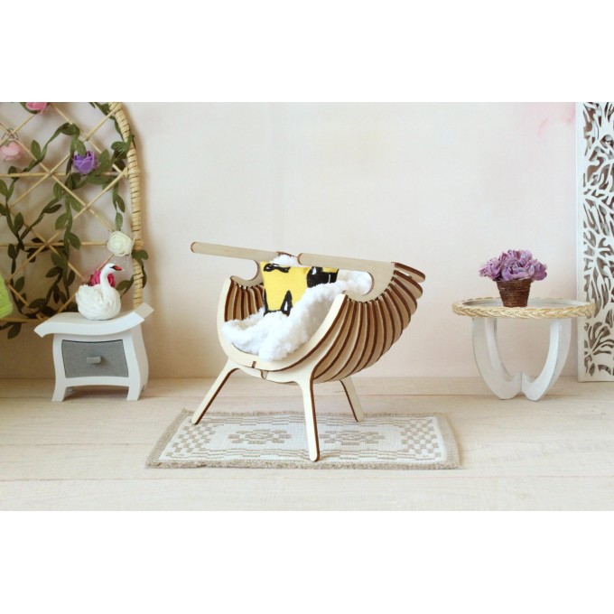 Miniature shield chair with 3 legs digital vector file