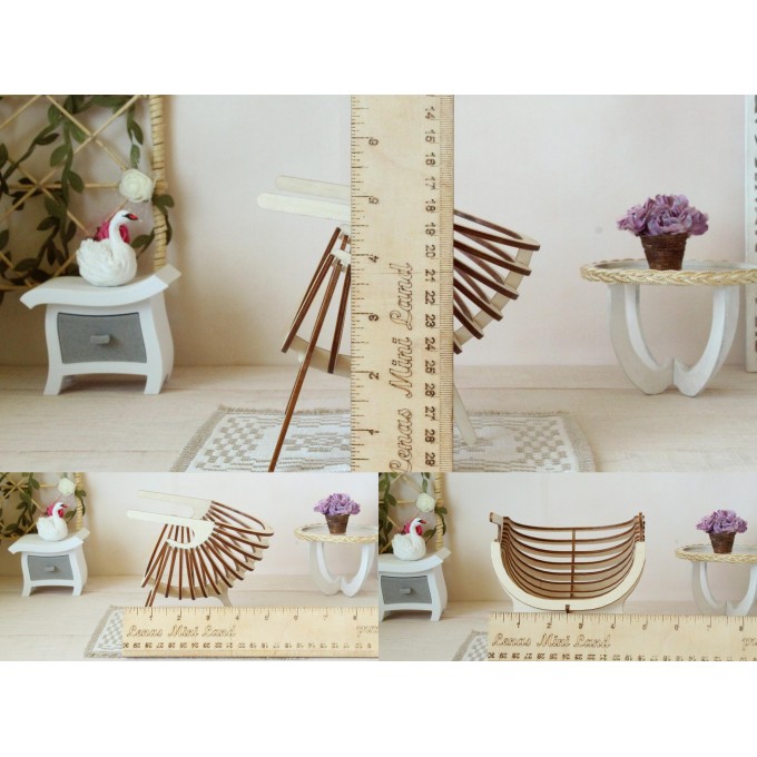 Miniature shield chair with 3 legs digital vector file