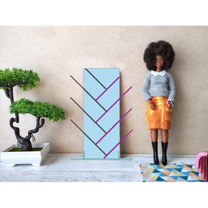 Miniature modern bookcase tree digital download