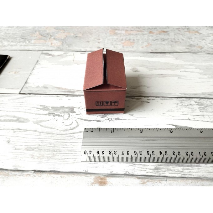 Miniature dollhouse printable box 3 sizes package post 