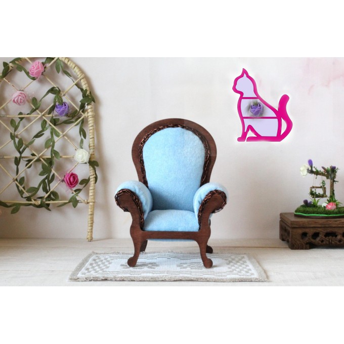 Tiny dollhouse cat shelf digital file, download miniature