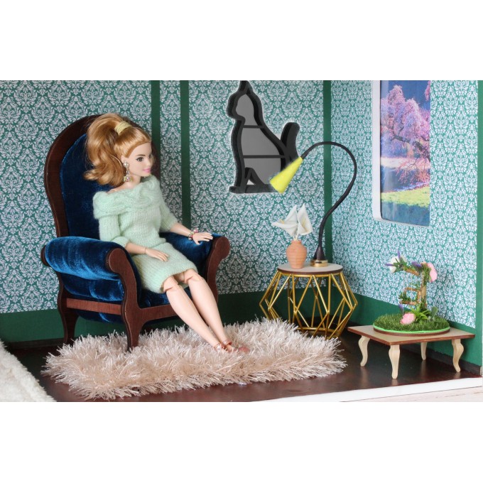 Tiny dollhouse cat shelf digital file, download miniature