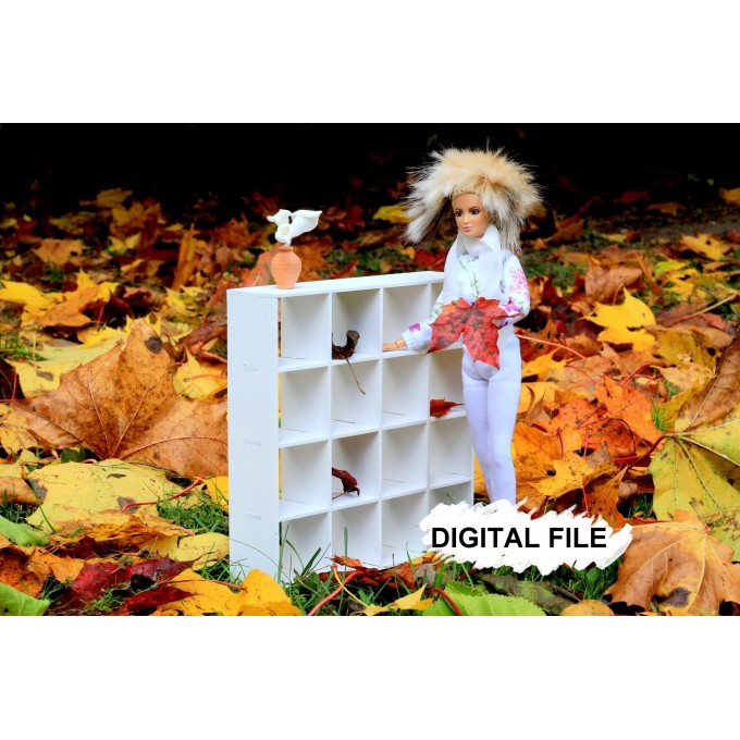 Dollhouse bookcase drawer digital file, miniature
