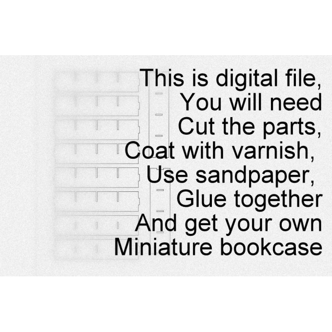 Miniature dollhouse drawer bookcase digital file 