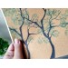 Gold miniature wallpaper digital download file, tree 