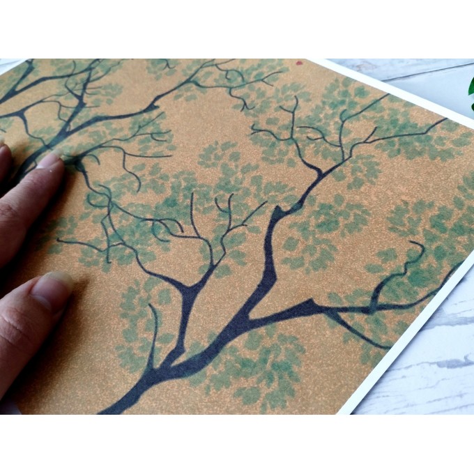 Gold miniature wallpaper digital download file, tree 