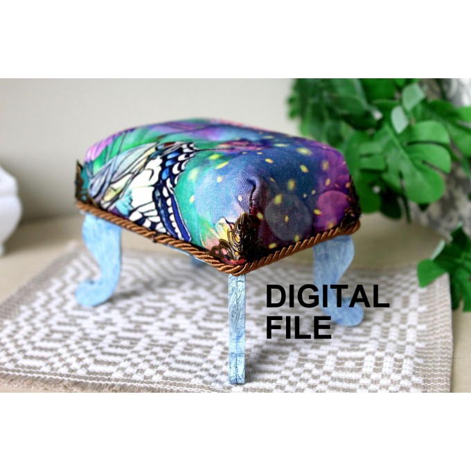 Miniature tabouret SVG digital file download, dollhouse