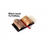 Miniature witch book tutorial, old pages leather cover 