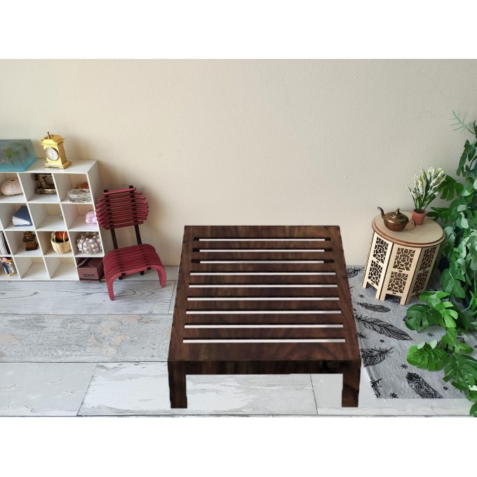 Miniature basic frame bed base digital file, dollhouse kit