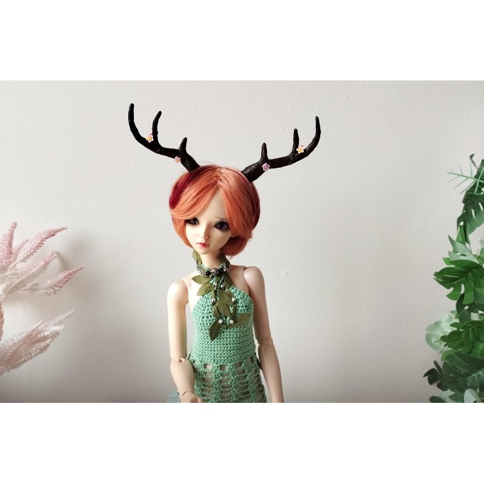 Miniature deer antlers on magnet tutorial. BJD dol