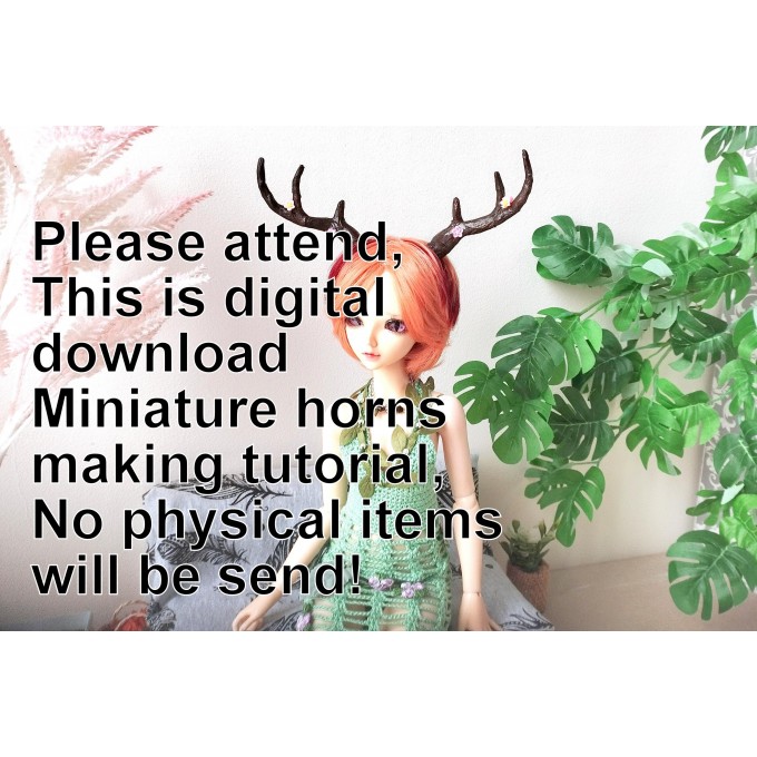 Miniature deer antlers on magnet tutorial. BJD dol