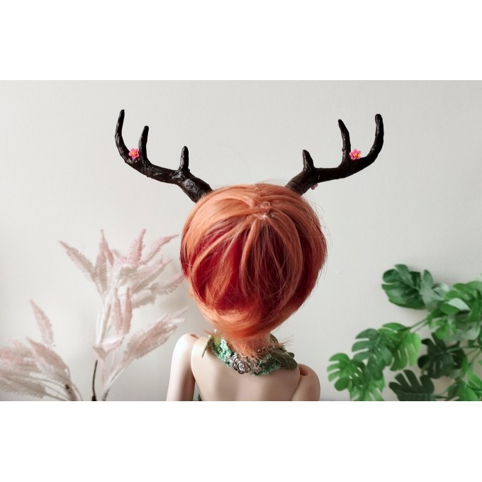 Miniature deer antlers on magnet tutorial. BJD dol