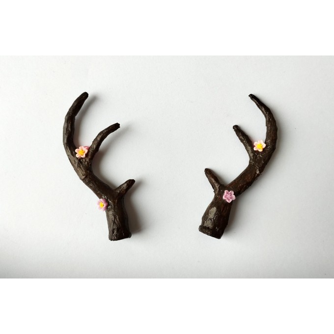 Miniature deer antlers on magnet tutorial. BJD dol