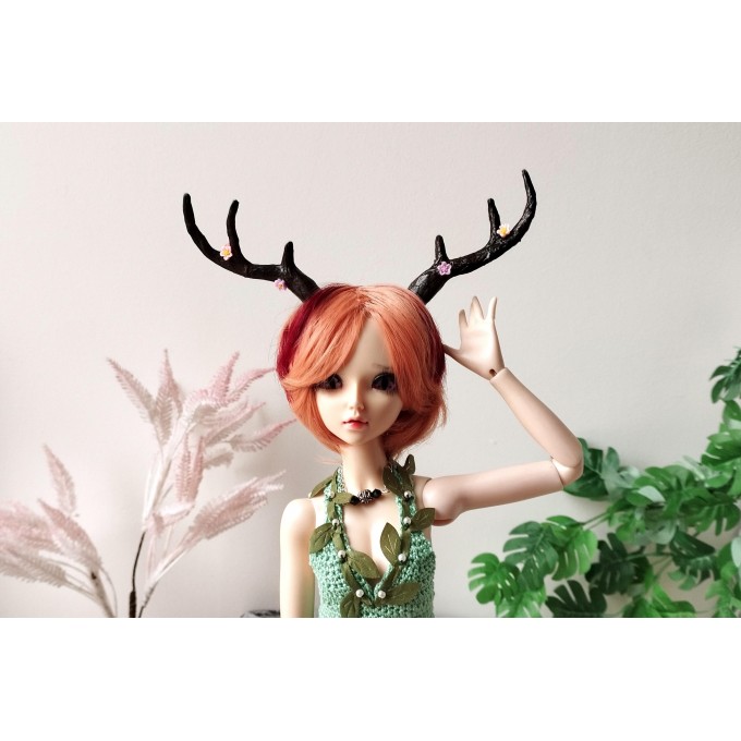 Miniature deer antlers on magnet tutorial. BJD dol