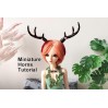 Miniature deer antlers on magnet tutorial. BJD dol