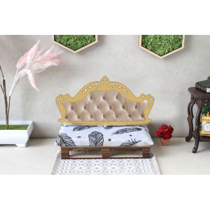 Miniature dollhouse headboard for bed digital download
