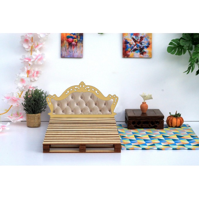 Miniature dollhouse headboard for bed digital download