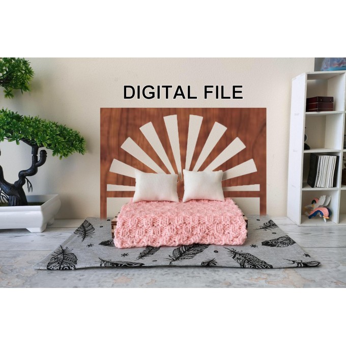 Miniature bed headboard sunrise digital download laser 