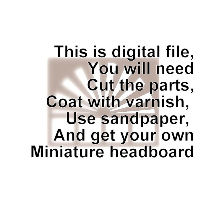 Miniature bed headboard sunrise digital download laser 