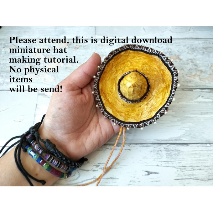 Miniature sombrero hat tutorial how to make BJD