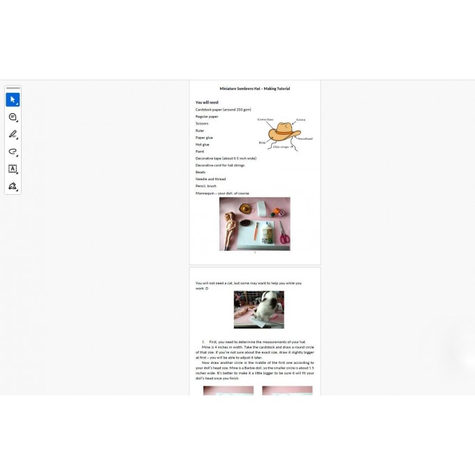 Miniature sombrero hat tutorial how to make BJD