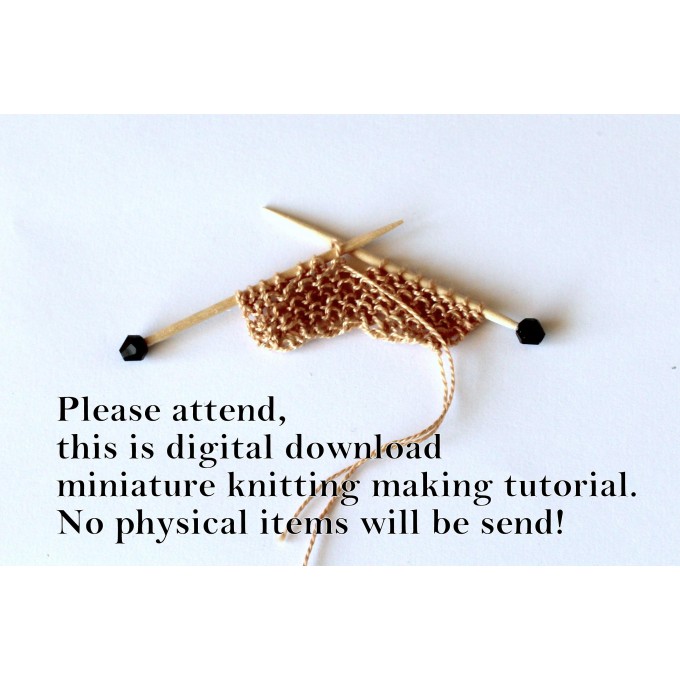 Miniature needles with knitting yarn tutorial PDF 