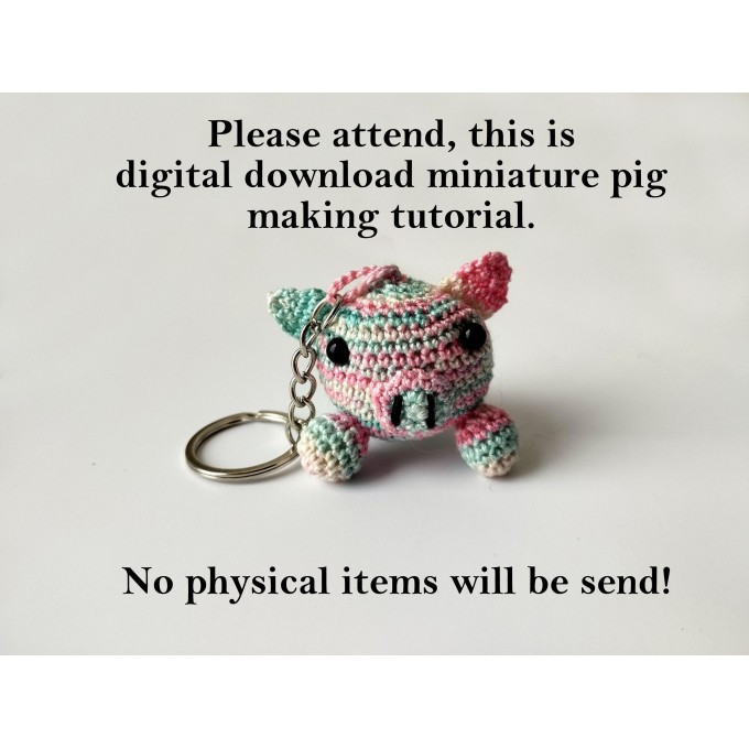 Tiny pig crochet tutorial PDF download amigurumi 