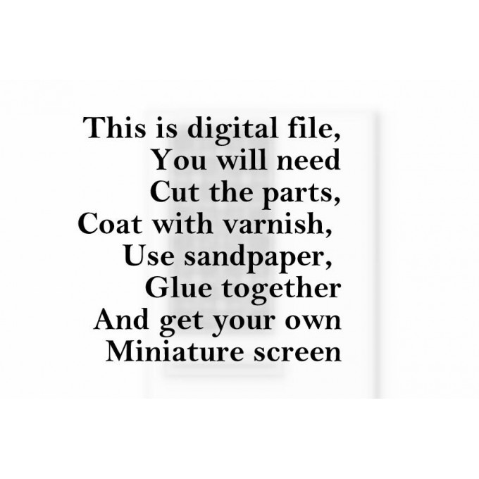 Miniature dressing screen digital download file CDR 