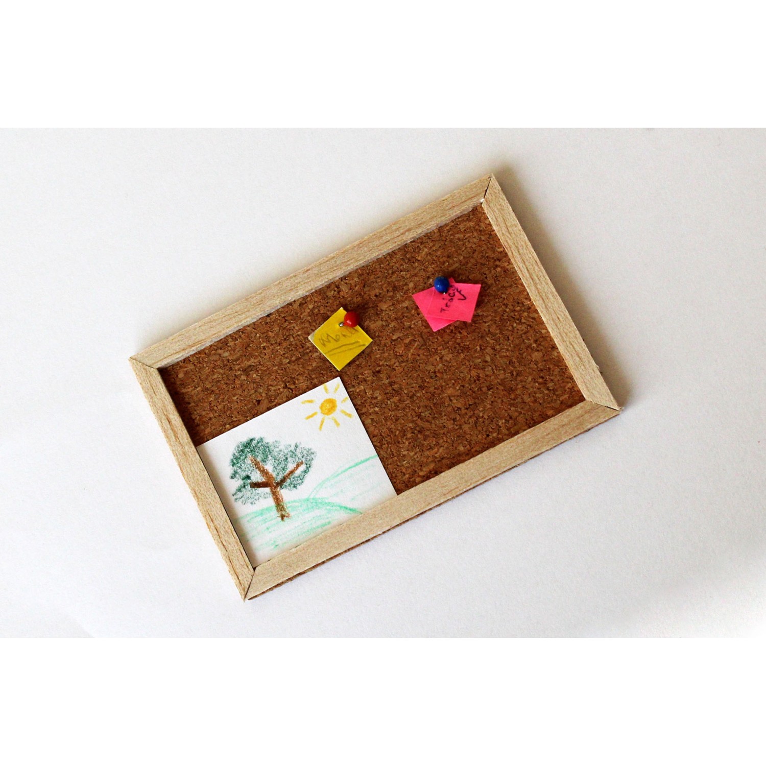 Miniature bulletin board for the dollhouse, selfadhesive note corkboard