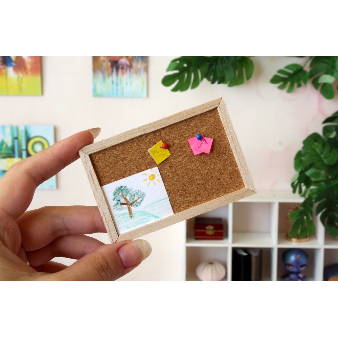 Miniature bulletin board for the dollhouse note