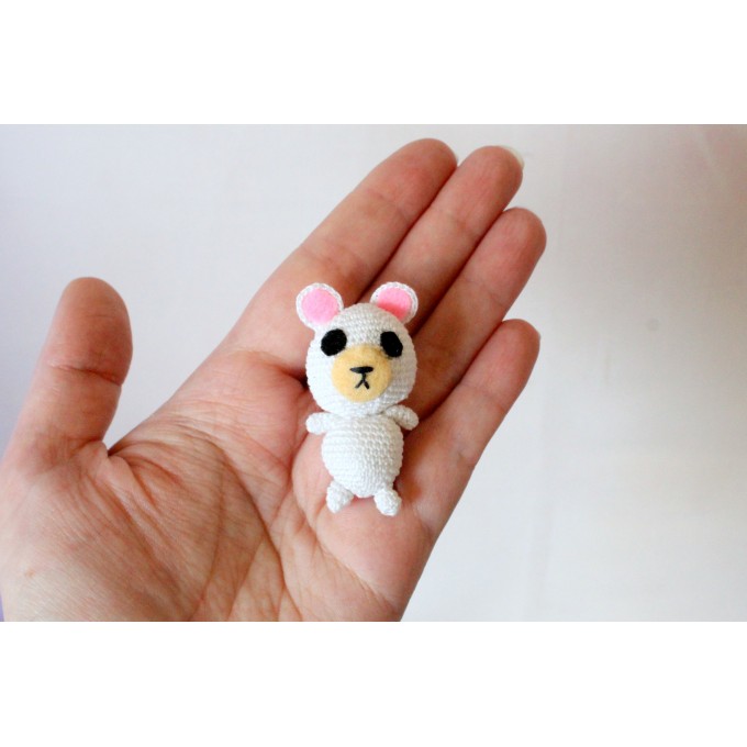 Miniature teddy bear, crochet handmade doll toy