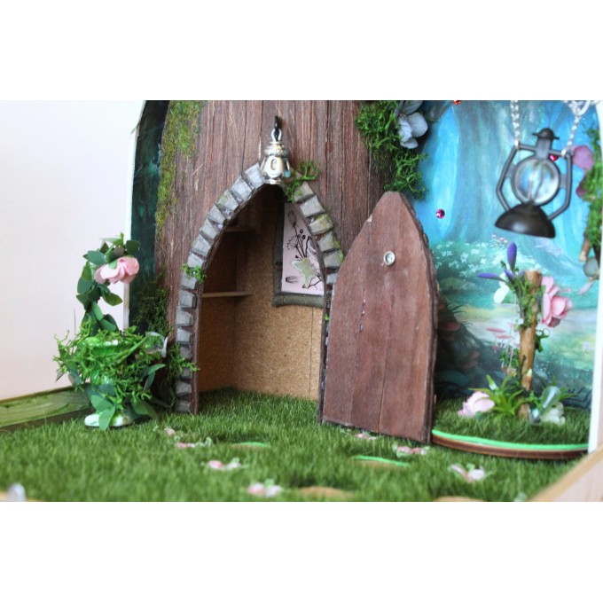 Fairy forest in the suitcase travel dollhouse 