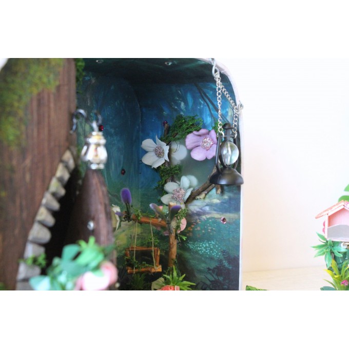 Fairy forest in the suitcase travel dollhouse 