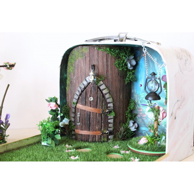 Fairy forest in the suitcase travel dollhouse 