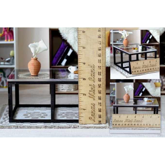 Modern dollhouse table miniature furniture 1:6 scale