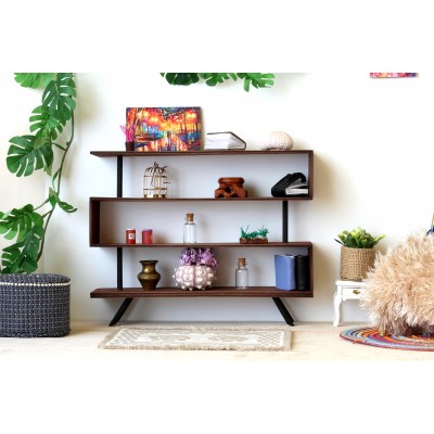 S-shaped bookcase