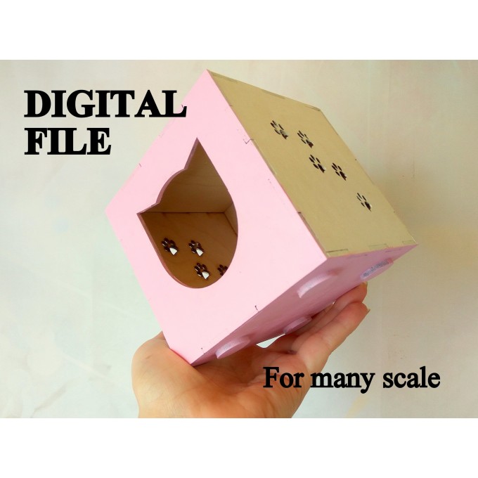 Miniature pet home vector file. Instant download laser 