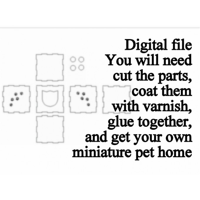 Miniature pet home vector file. Instant download laser 