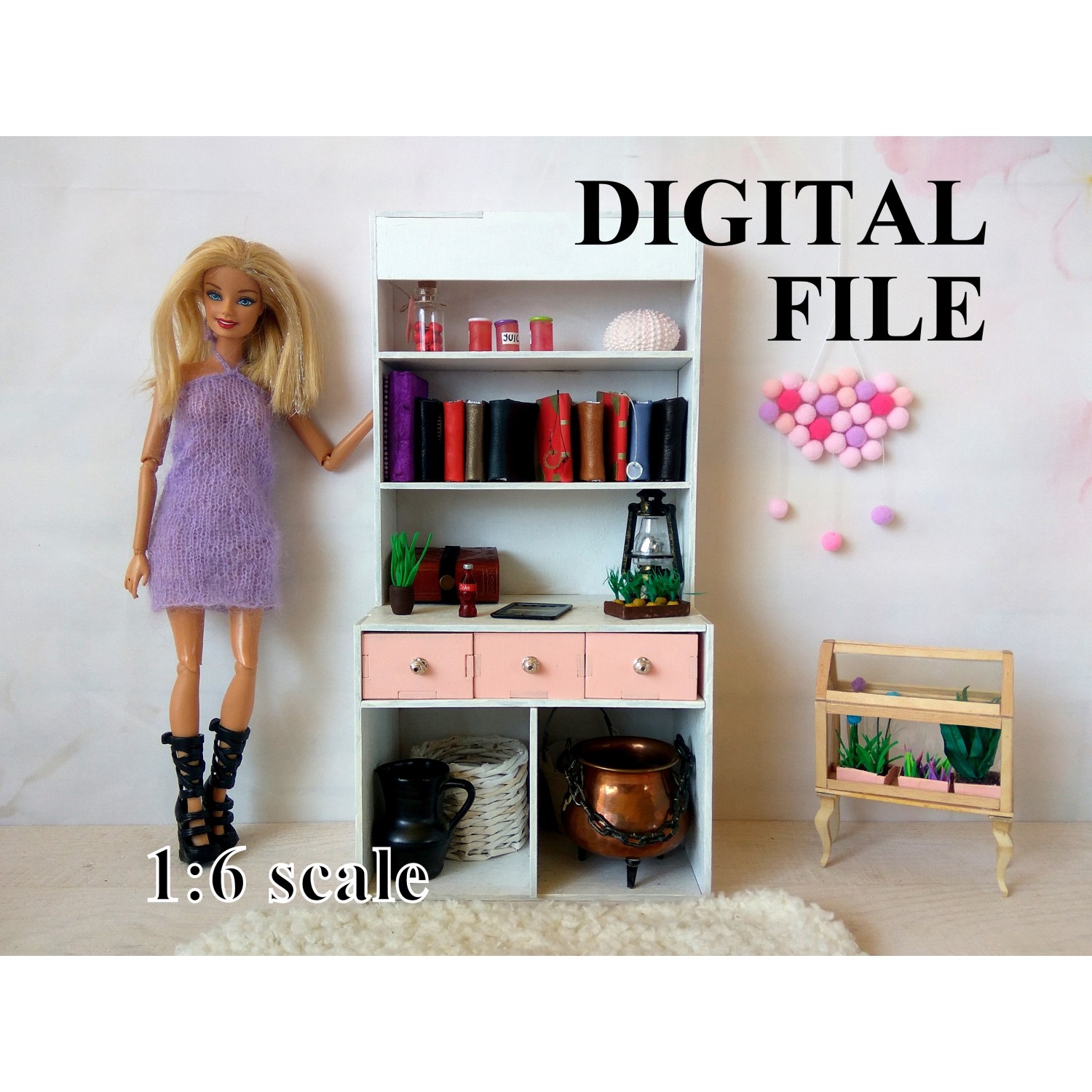 SVG Dollhouse Kitchen Lower Cupboards / Dollhouse DIY Kitchen Cabinet Cricut  Cut File Instant Download 