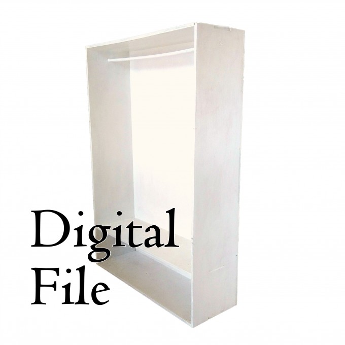 Dollhouse wardrobe 1:6 scale digital file download