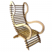 Miniature dollhouse modern chair, wooden furniture