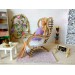 Miniature dollhouse modern chair, wooden furniture