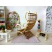 Miniature dollhouse modern chair, wooden furniture