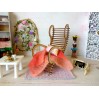 Miniature dollhouse modern chair, wooden furniture