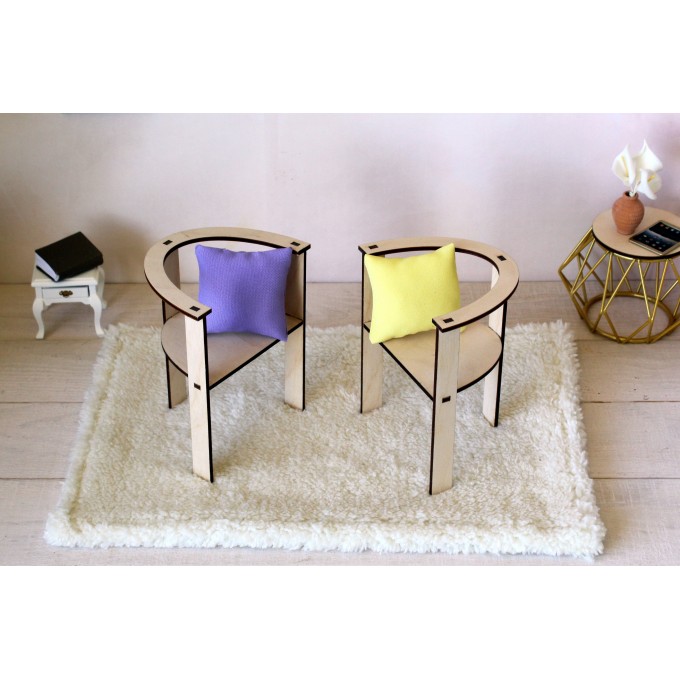 Miniature chair wooden dollhouse furniture prop