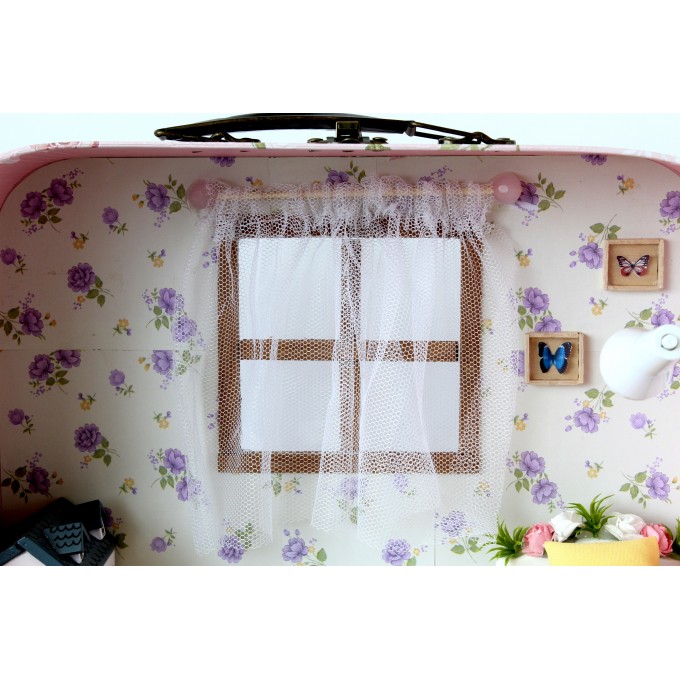 Travel dollhouse in a suitcase 1:12 scale nursery 