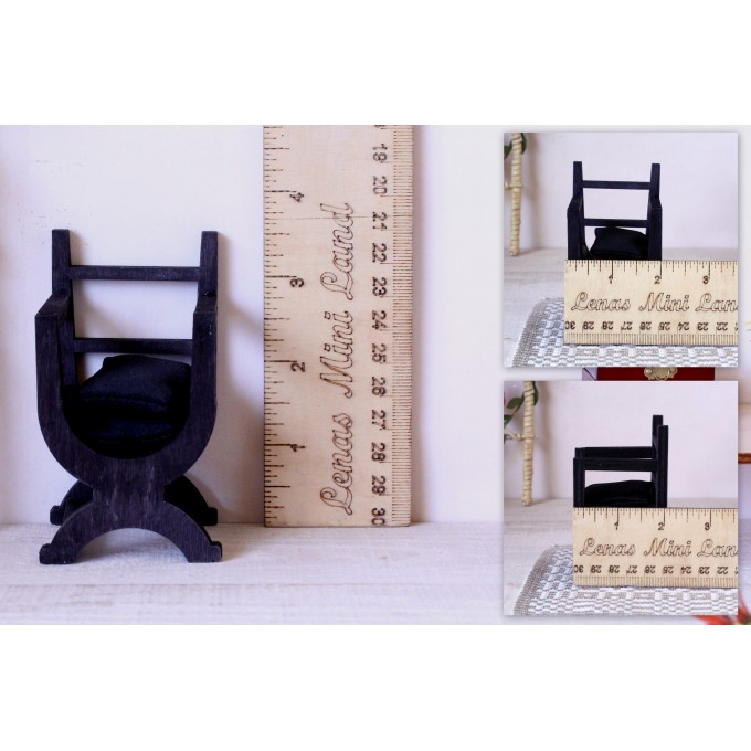 Miniature Tudor chair 1:12, X framed queen Mary seat